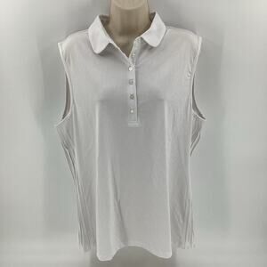 Nivo Sport Women’s Golf Tennis Sleeveless Polo Shirt White Size XL 863